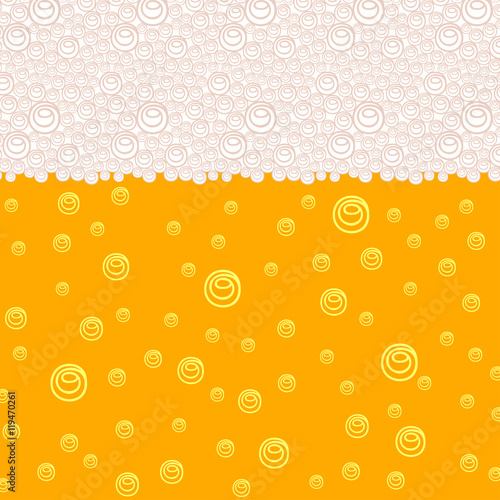 Background pattern with stylized image of beer with bubbles and foam. Vector illustration eps 10