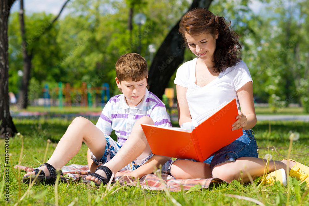 reading a book together reading a book together