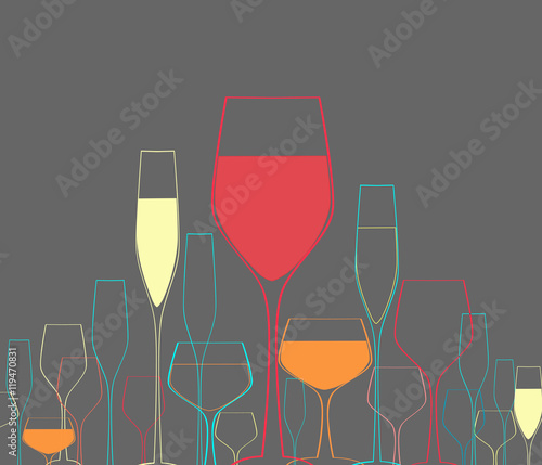 Glasses set vector