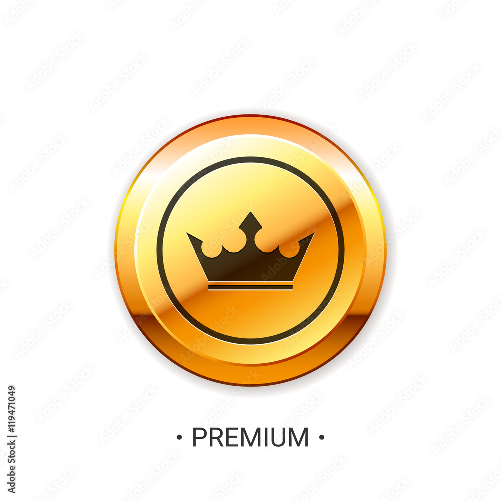 Vector gold label with crown Vector gold label with crown