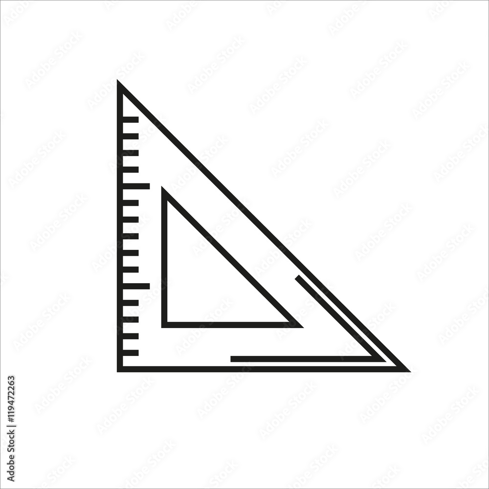 triangle ruler icon on white background