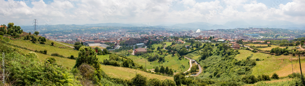 Obraz premium Oviedo Panorama vom Monte Naranco Spanien Nordspanien Asturien (Asturias)