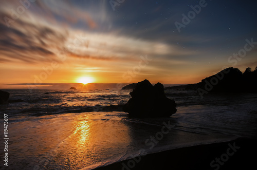 Sunset at a Rocky Beach
