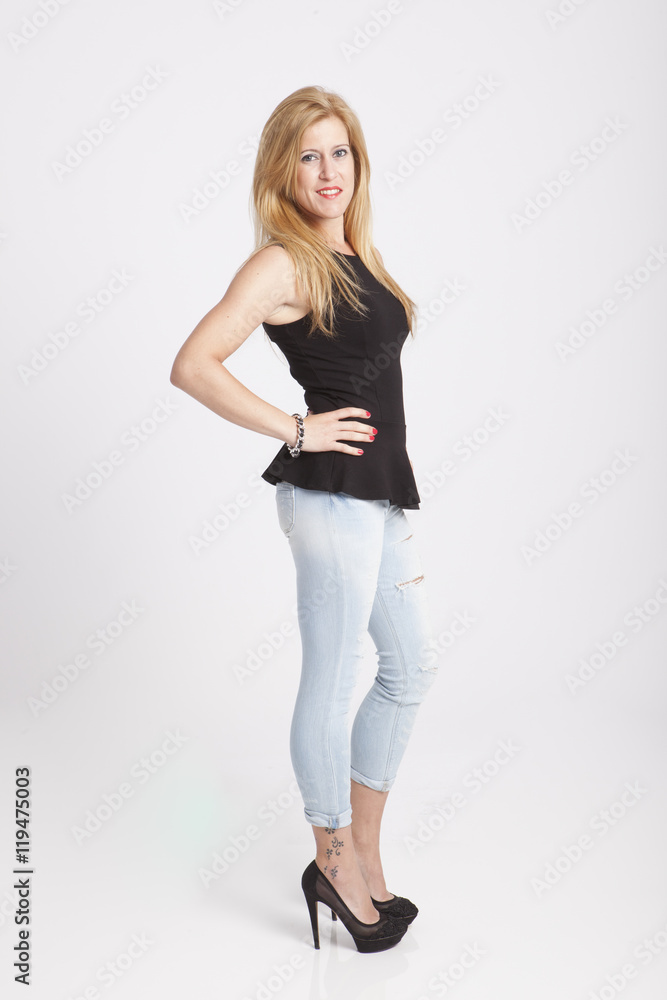 stylish young woman posing in clear background stylish young woman posing in clear background