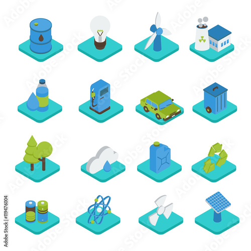 Ecology Isometric Icons