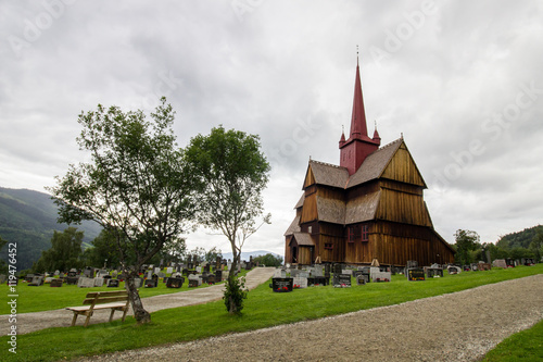 church and cemetery in Ringebu in Norway photo