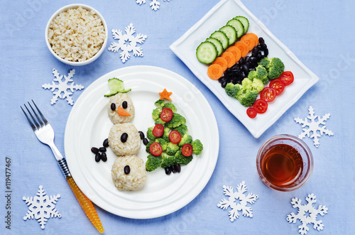 Christmas lunch with healthy kid's food
