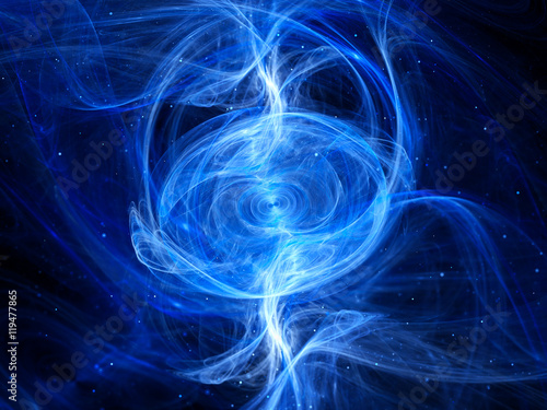 Blue glowing anomaly in space