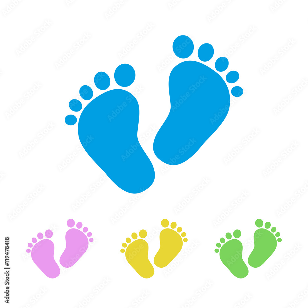 Baby footprints - vector illustration. Baby footprints - vector illustration.