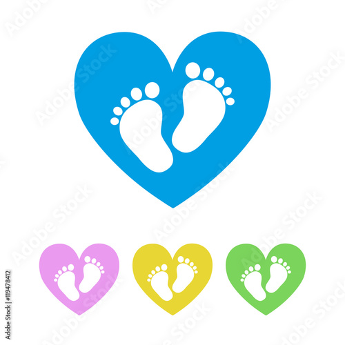 Baby footprints - vector illustration.