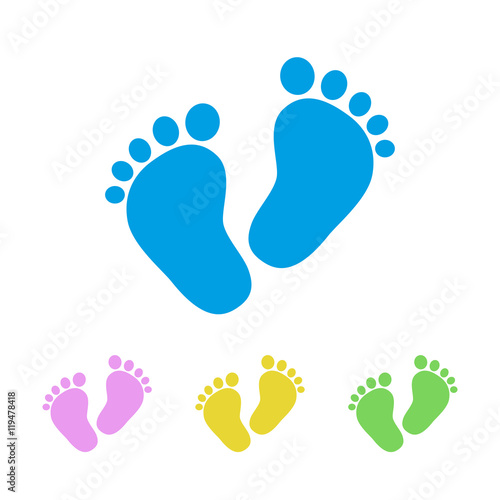 Baby footprints - vector illustration.