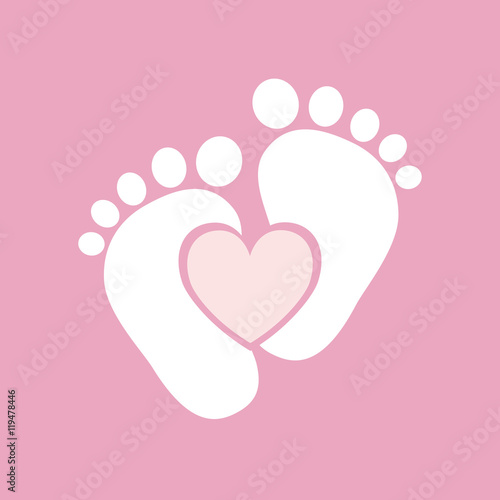 Baby footprints - vector illustration.