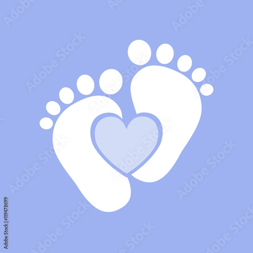 Baby footprints - vector illustration.