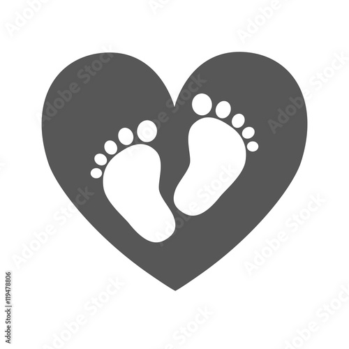 Baby footprints - vector illustration.