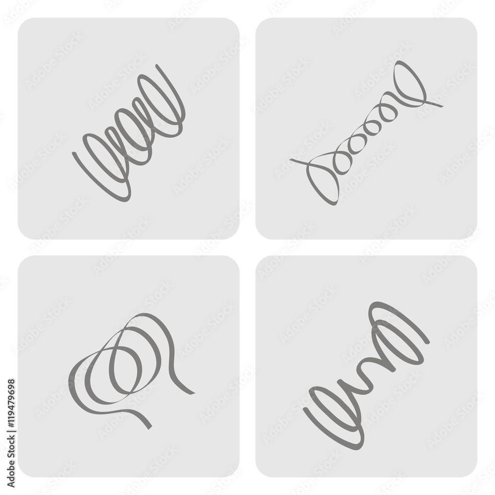 Fototapeta premium set of monochrome icons with Springs for your design