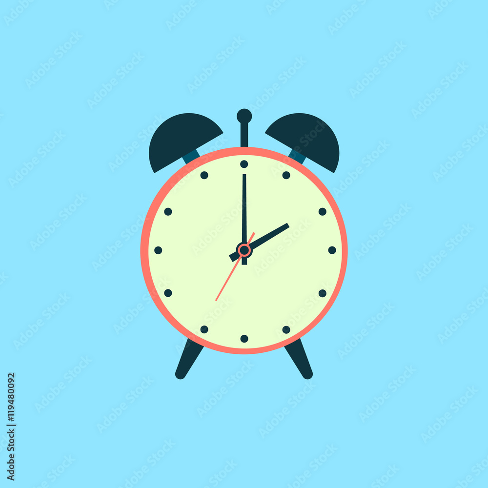 Alarm clock icon. Flat design style. Simple icon. Web site page and mobile app design element. Alarm clock icon. Flat design style. Simple icon. Web site page and mobile app design element.