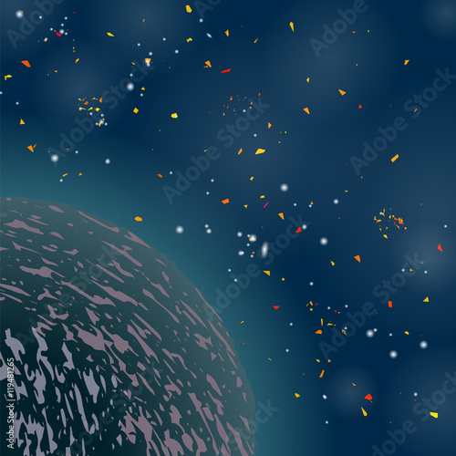 Fototapeta Naklejka Na Ścianę i Meble -  Space Background. Universe Filled with Stars. Natural Night Sky. Part of  Earth. Milky Way Galaxy.