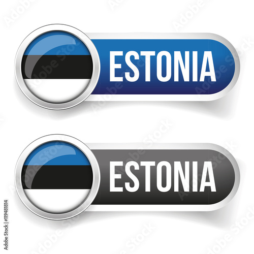 Free Download Estonia flag button with sign - GFXLoad