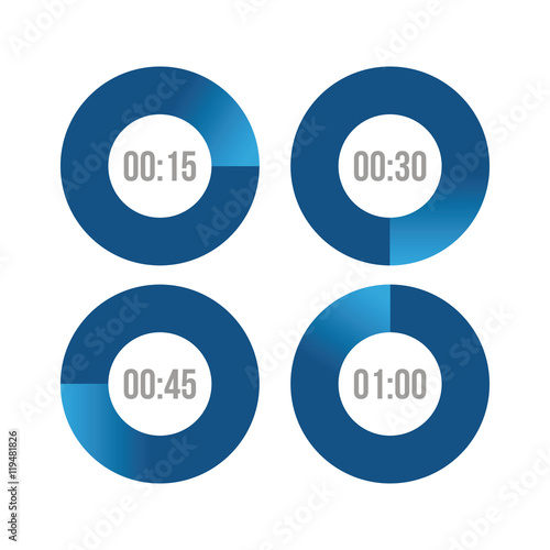 Timer icons vector circles