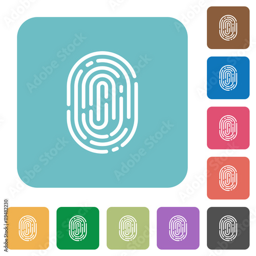 Flat fingerprint icons