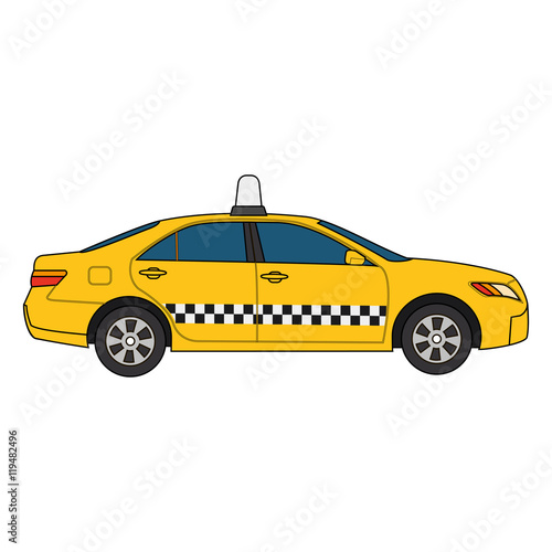 Fototapeta Naklejka Na Ścianę i Meble -  Vector illustration of car taxi