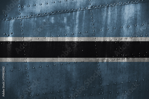 metal texutre or background with Botswana flag