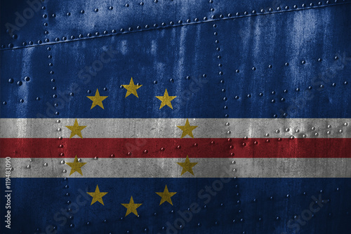 metal texutre or background with Cape Verde flag
