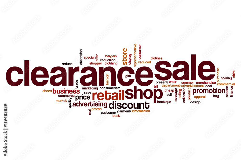 Clearance sale word cloud
