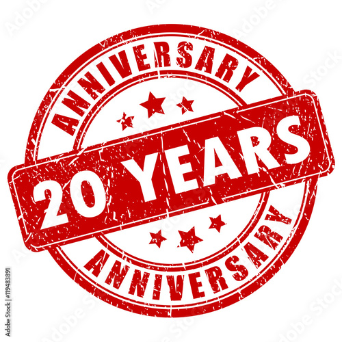20 years anniversary rubber stamp