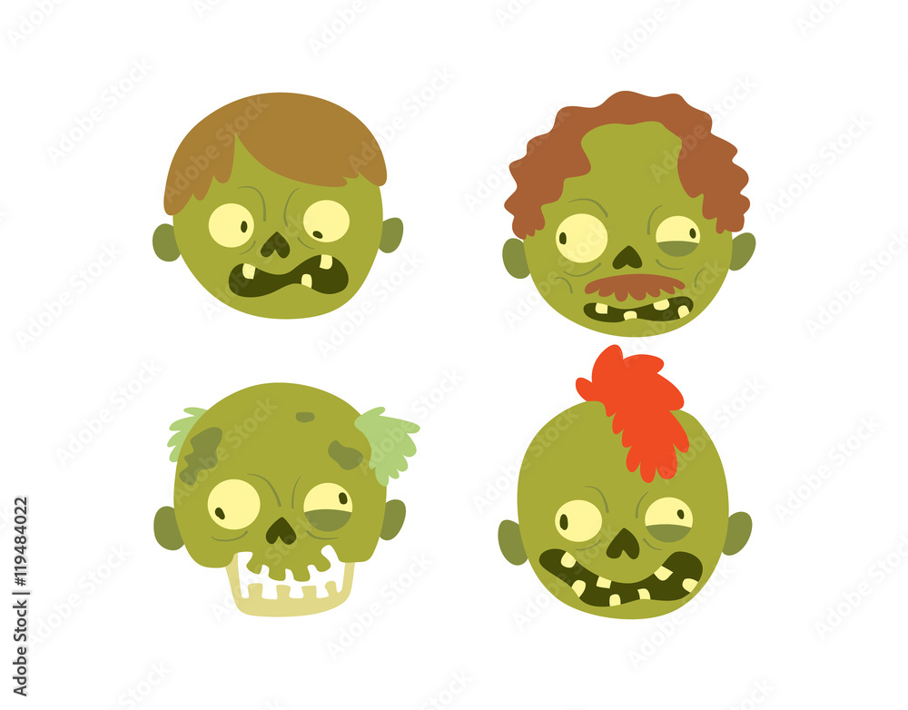 Zombie head Cartoon Character Zombie head Cartoon Character