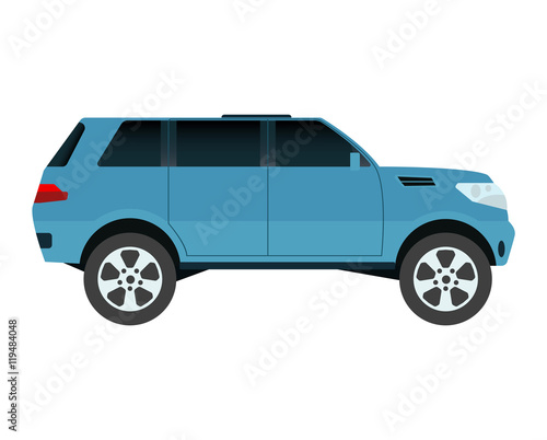 Different car vehicle transport type design sign technology style vector. Generic car different design flat vector illustration isolated on white. Pickup  sedan  bus or truck van and other car vehicle