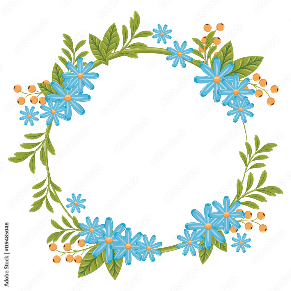 flower garden floral  nature plant decoration leaf vector illustration