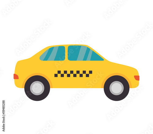 taxi car yellow cab service transport vehicle vector illustration