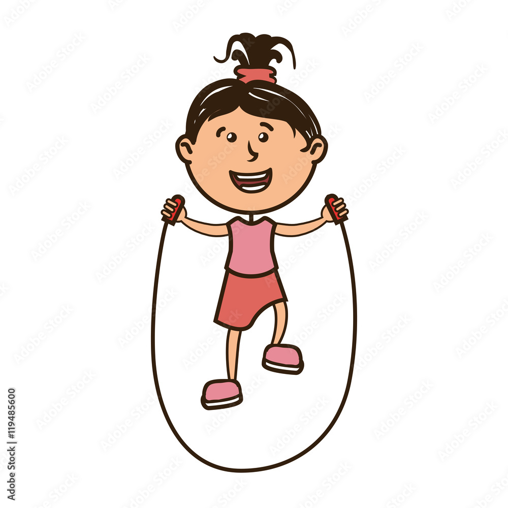 girl smiling jumping lace happy child kid face cartoon vector illustration girl smiling jumping lace happy child kid face cartoon vector illustration