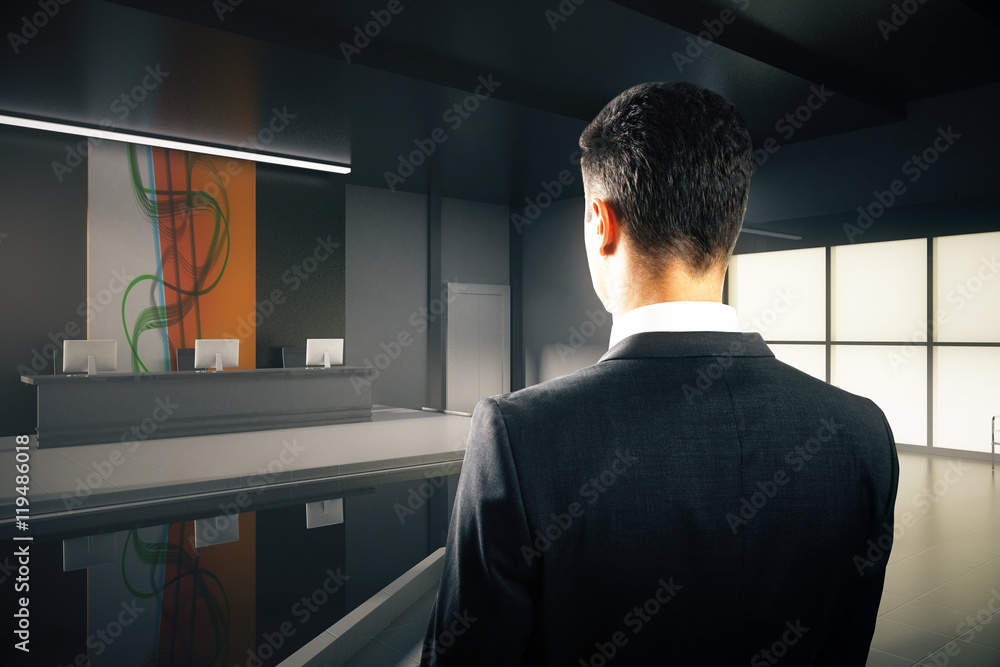 Businessman in lobby Businessman in lobby