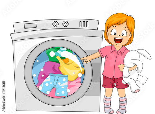 Kid Girl Washing Machine