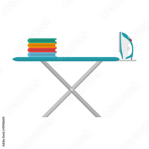 ironing board clothes laundry equipment domestic housework vector illustration