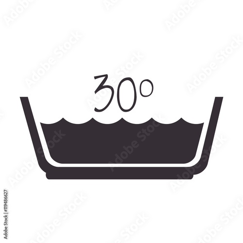 water temperature washing by machine or  hands laundry symbol vector illustration