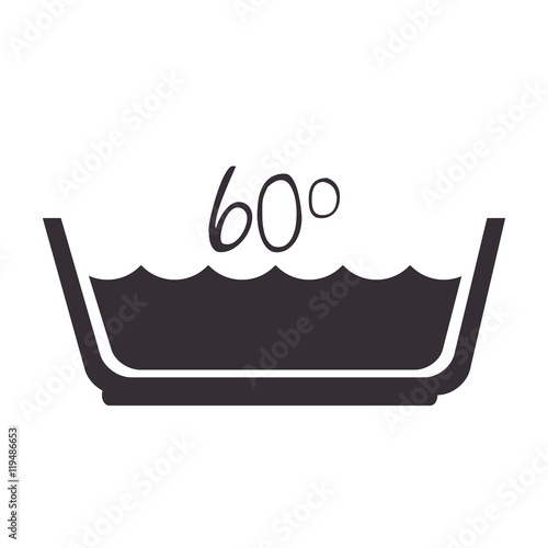 water temperature washing by machine or  hands laundry symbol vector illustration