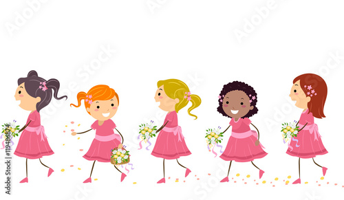 Stickman Kids Flower Girls