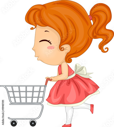 Kid Girl Push Cart