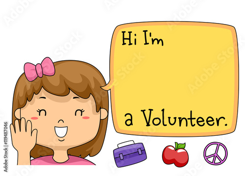 Kid Girl Volunteer Speech Bubble
