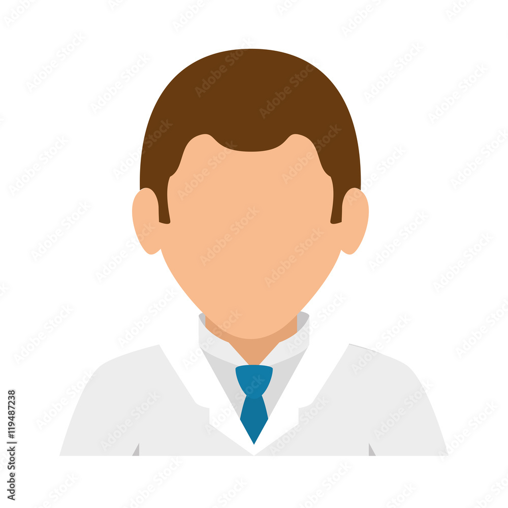 avatar man male guy person wearing suit and tie doctor vector illustration