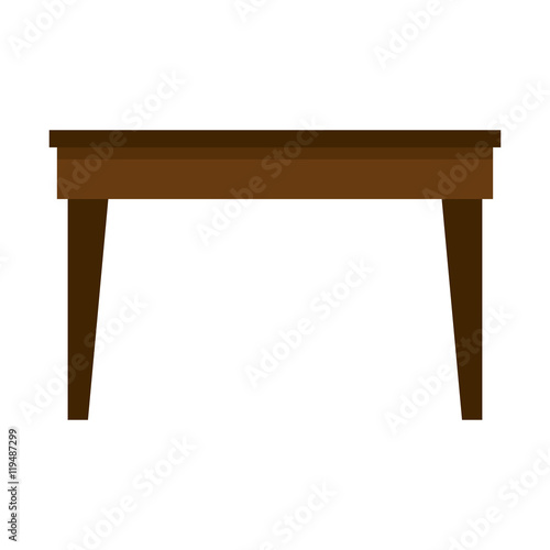 table wooden home modern decoration furniture vector illustration
