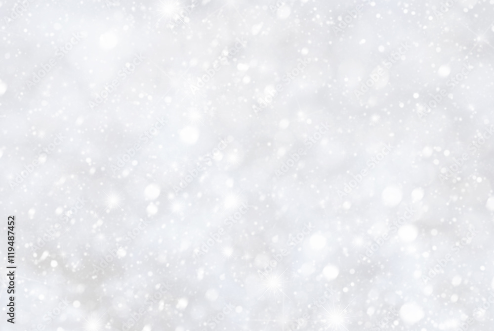 White Christmas Background With Bokeh And Snowflakes