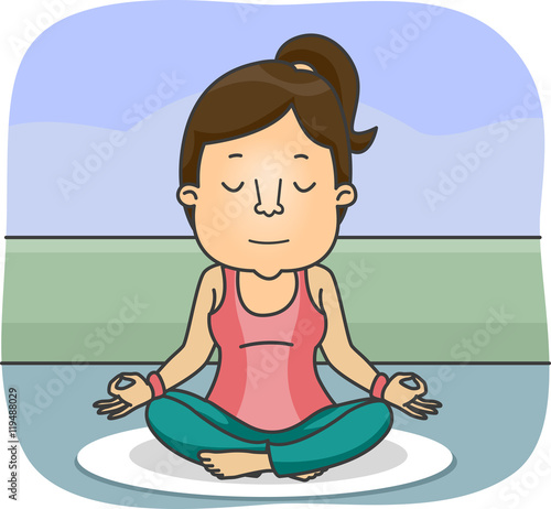 Wallpaper Mural Girl Yoga Lotus Position Torontodigital.ca