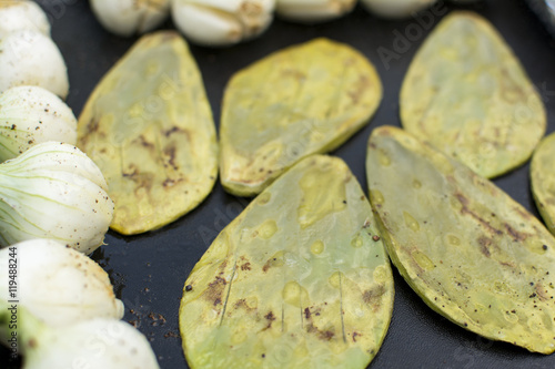 Nopales and chambray onions