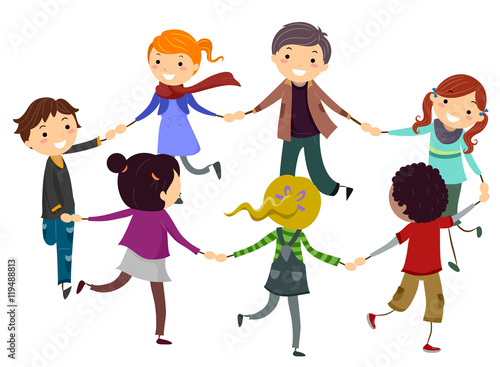 Stickman Kids Ring Around Game