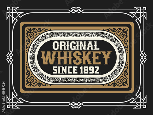 Old  label design for Whiskey and Wine label, Restaurant banner,