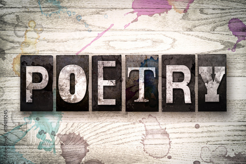 Fotografie Poetry Concept Metal Letterpress Type